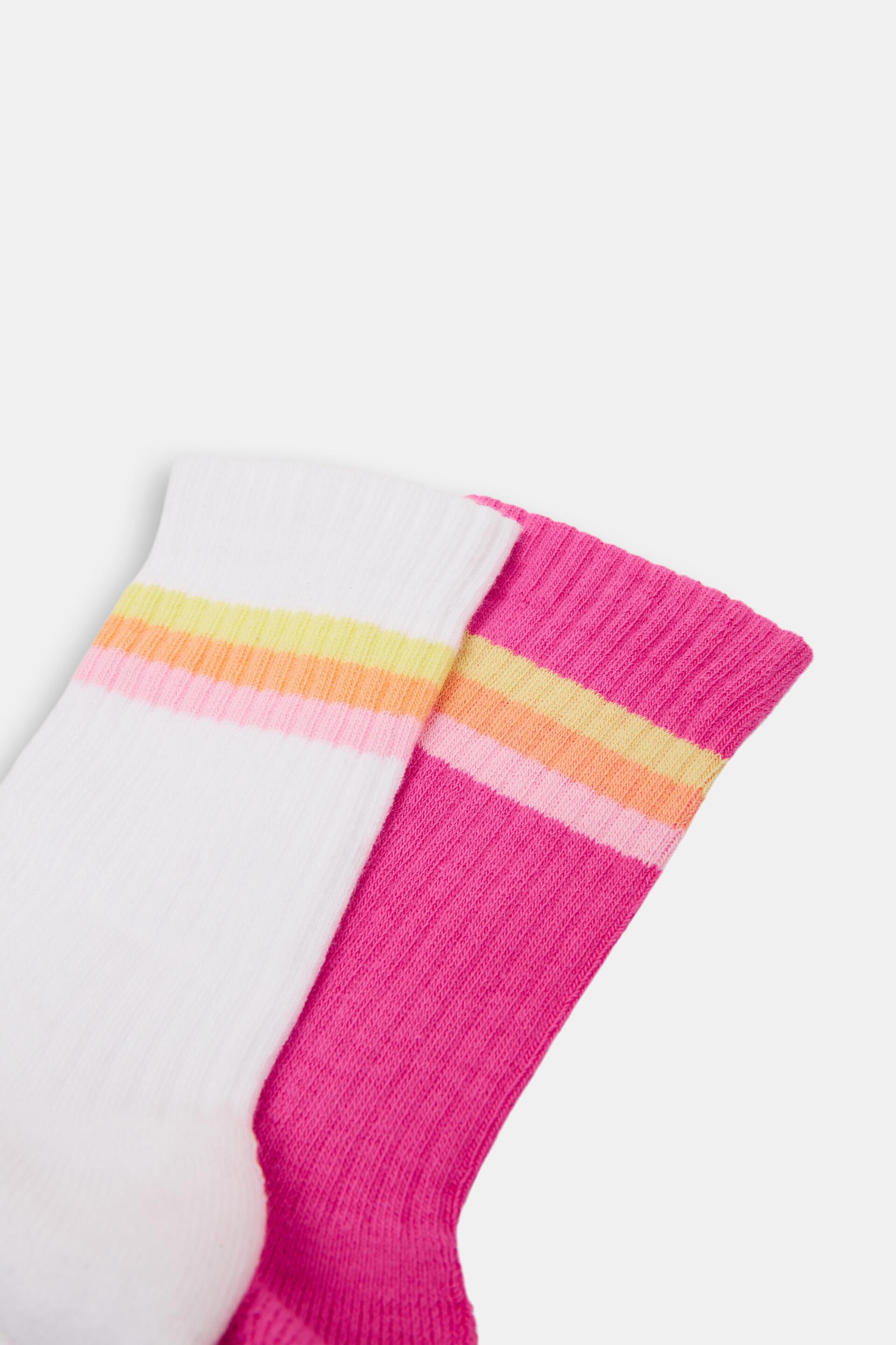 Lot de 2paires de chaussettes côtelées à rayures