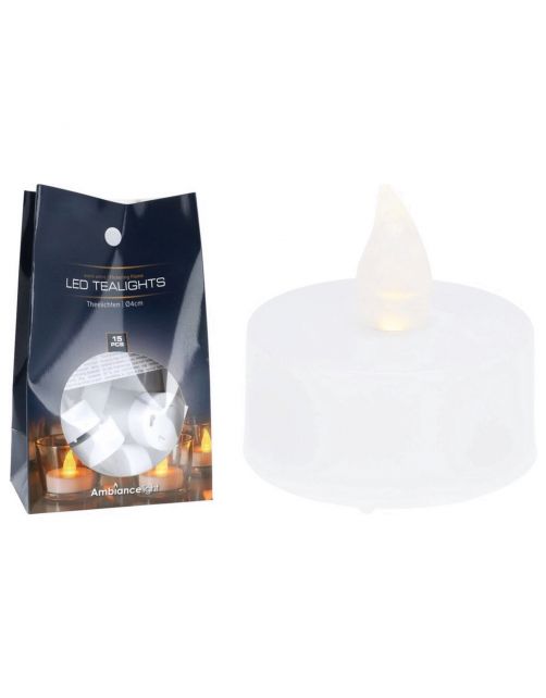 Homestyle Theelichten - Inclusief 2032 Batterij - Decoratie - Wit 15 stuks Led