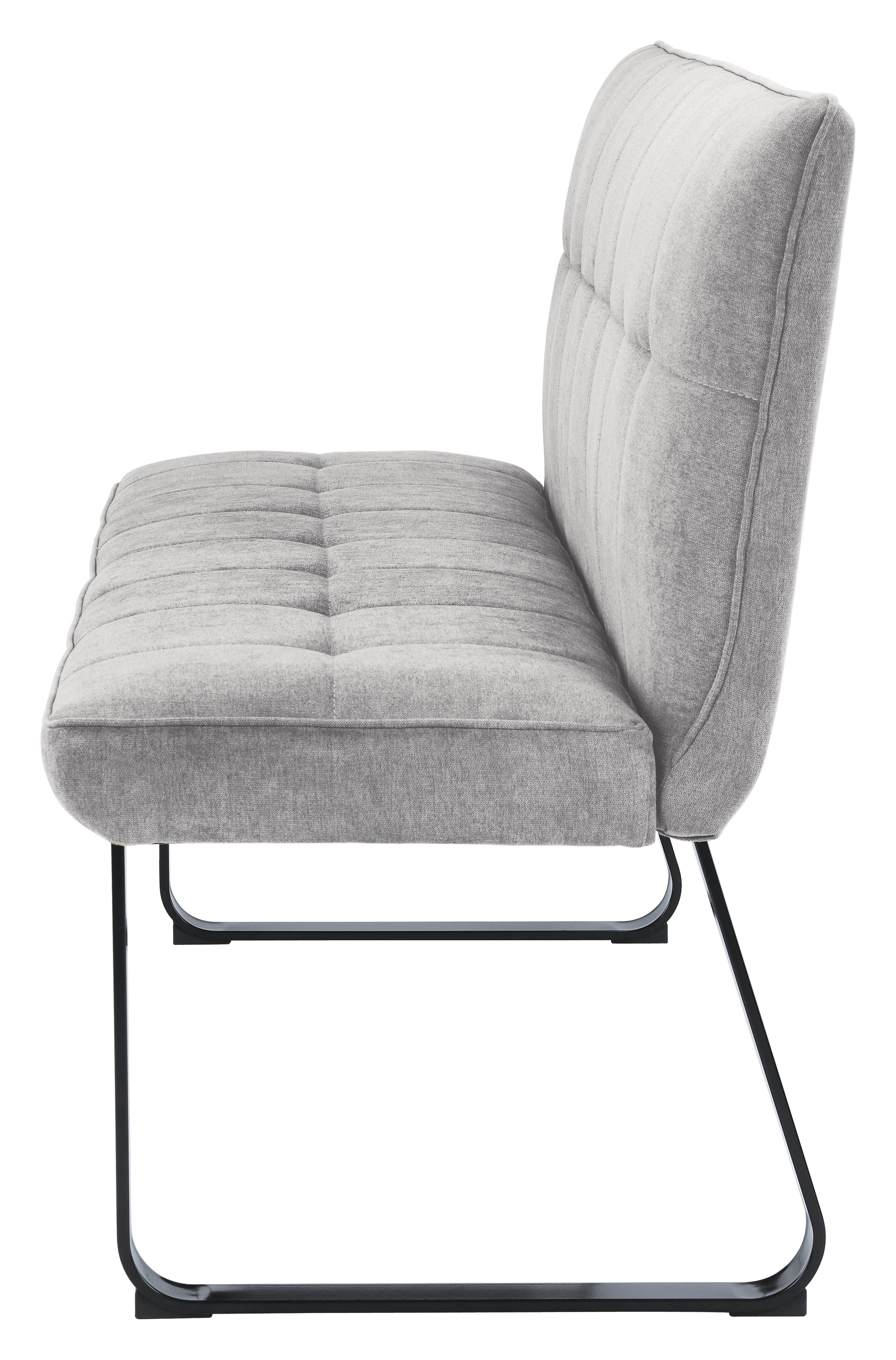byLIVING Bank TALEA, Breite 160 cm, Bezug hellgrau, Gestell Metall schwarz