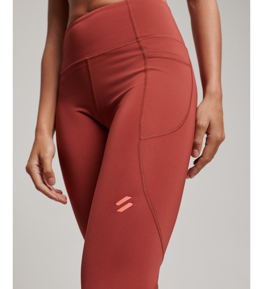 Calça legging longa e ajustada Superdry Active Mesh, vermelha