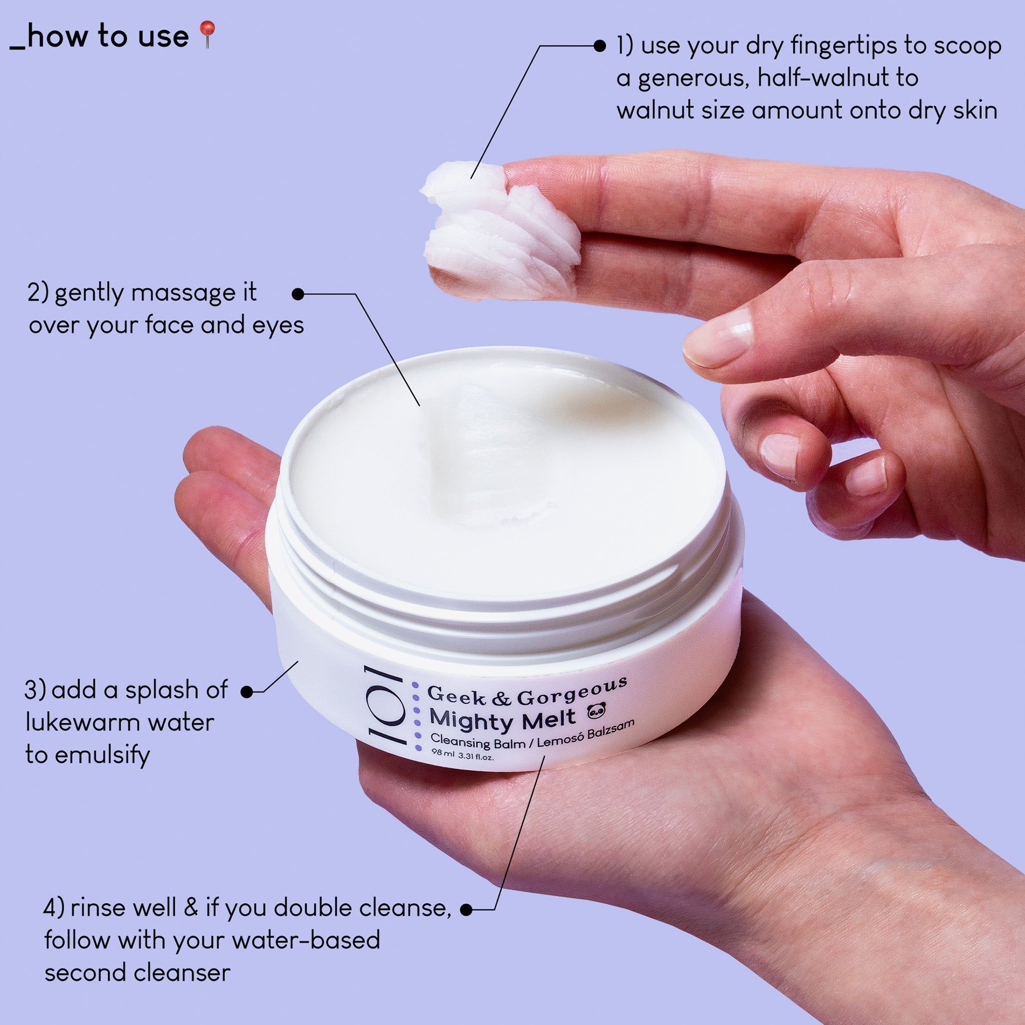 Geek & Gorgeous - Mighty Melt, Gentle Cleansing Balm, ideal für die doppelte Reinigung, 98 ml