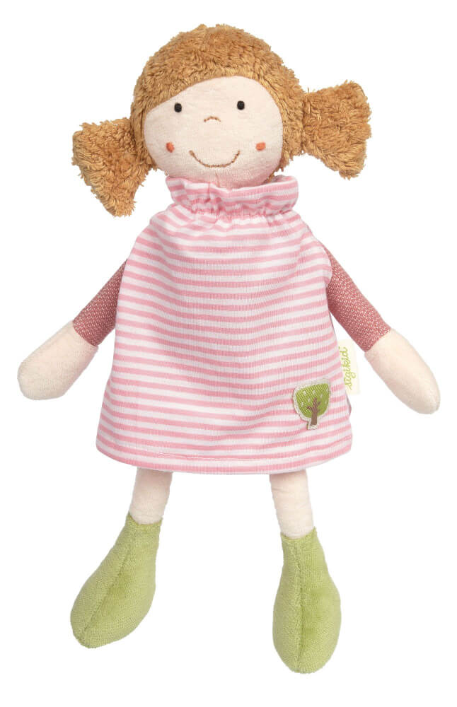 sigikid 39550 Puppe mit, rosa Kleid, Green Collection