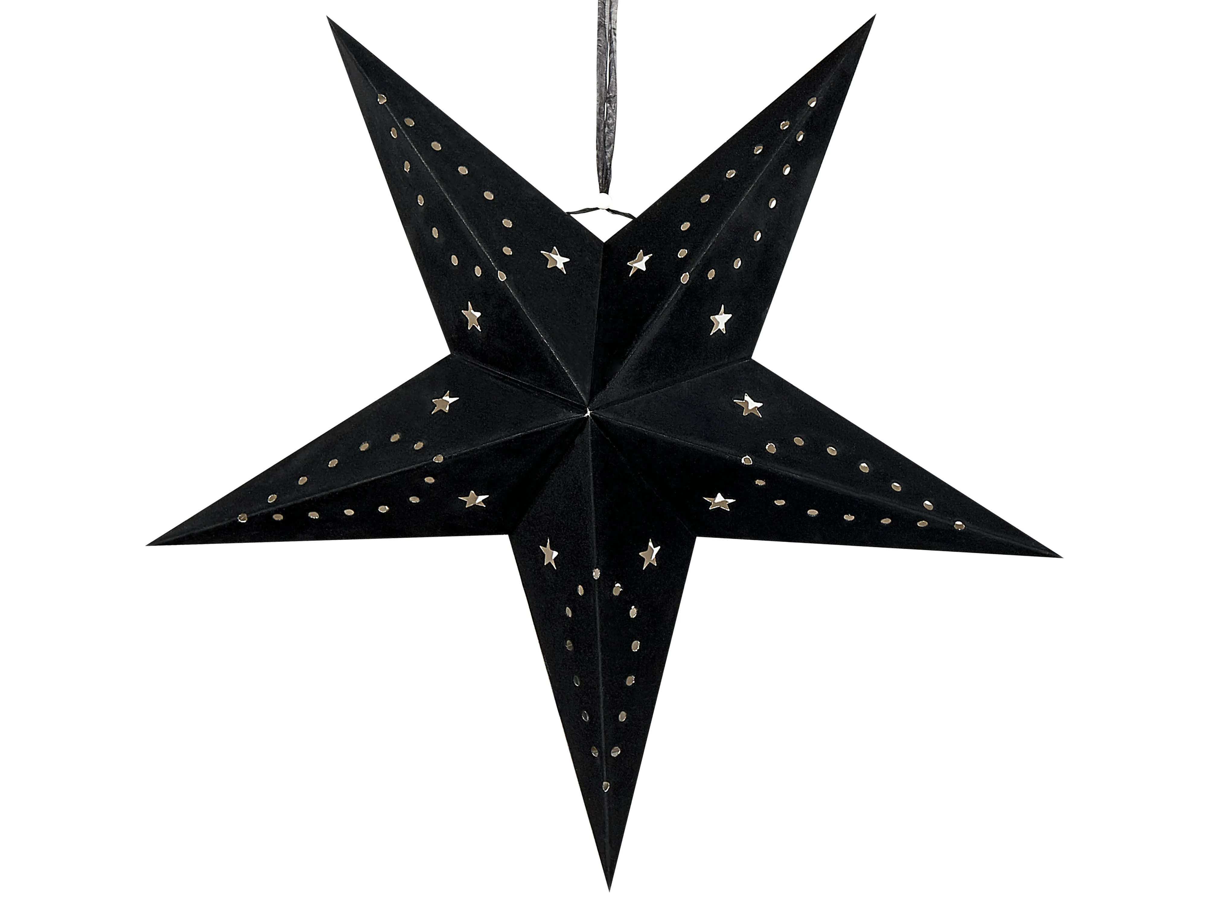 Set van 2 hangende decoraties LED MOTTI Ster 60 cm Zwart