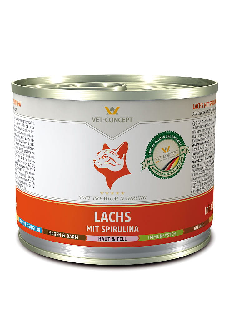 Vet-concept kattenmenu Zalm met Spirulina 6 x 200 gram