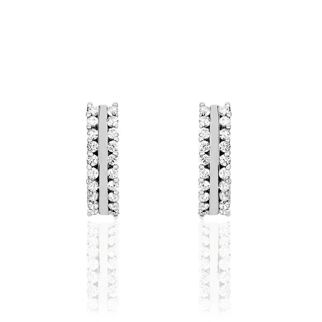 Créoles Sophie Rondes Argent Blanc Oxyde De Zirconium