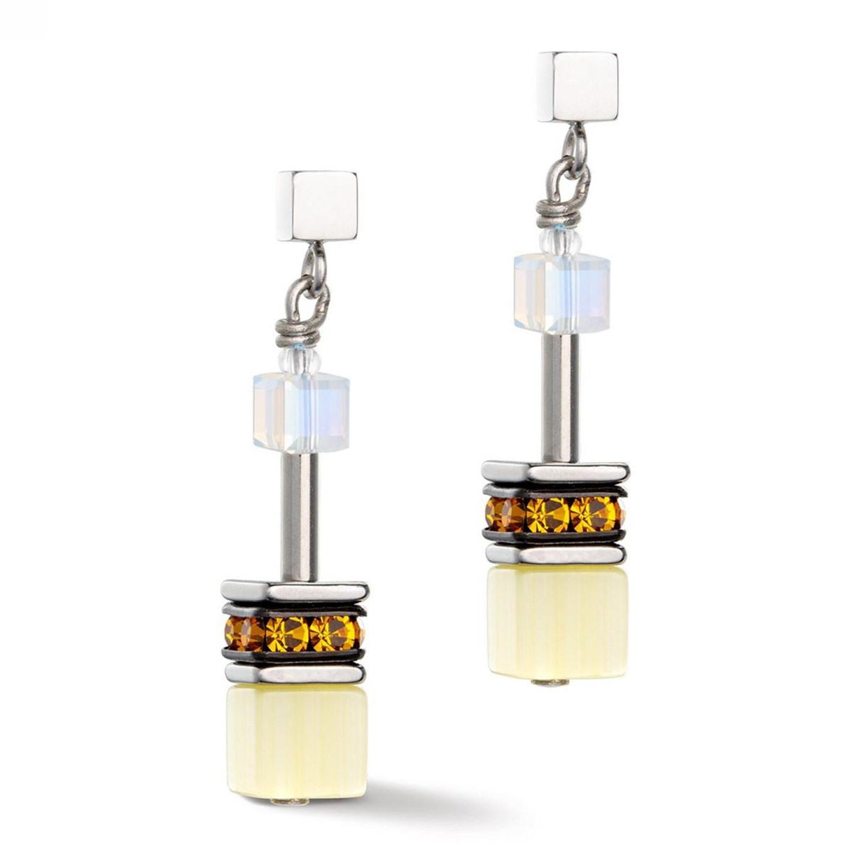Boucles d'oreilles Coeur de Lion GeoCUBE jauneJoyful colours