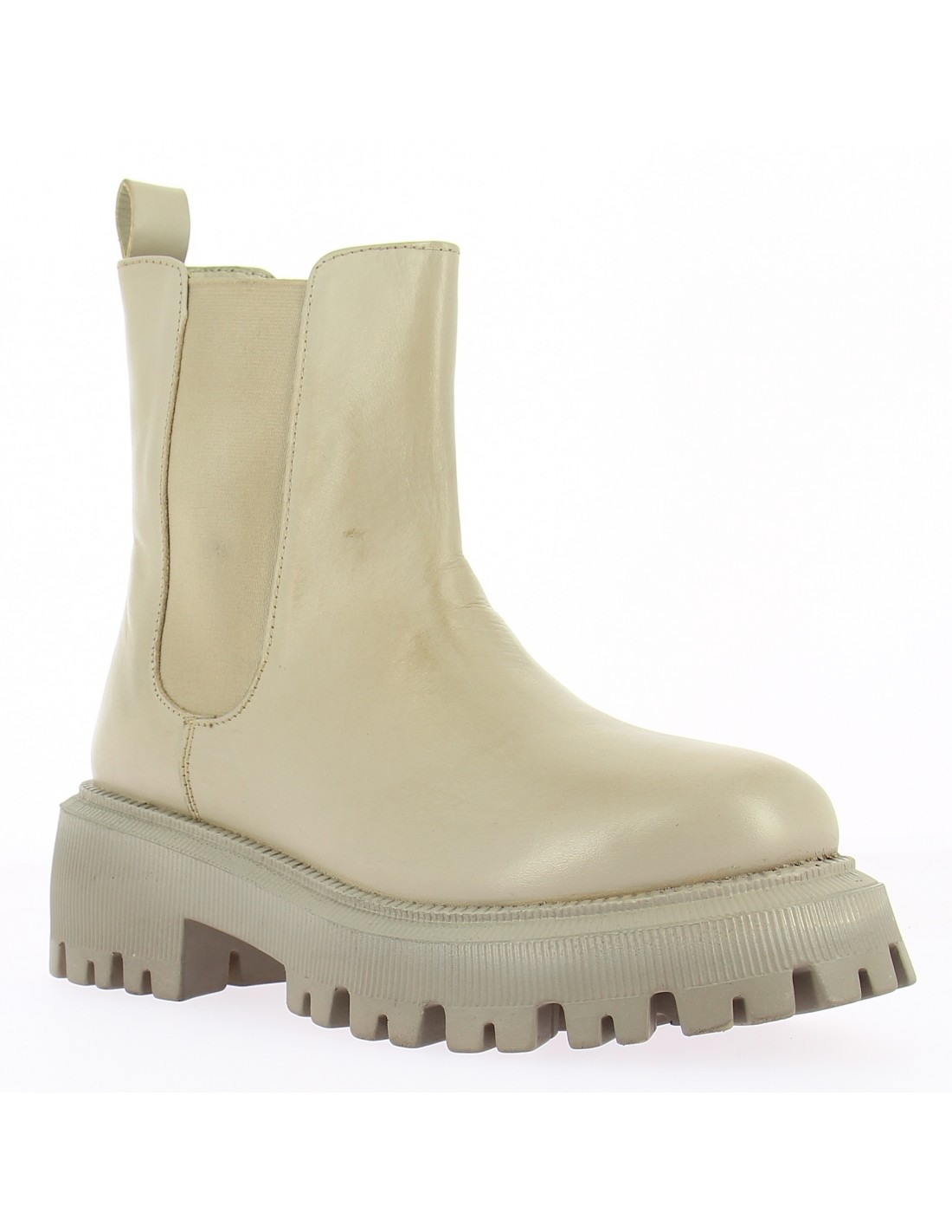 kharisma bottines chelsea femme cuir beige