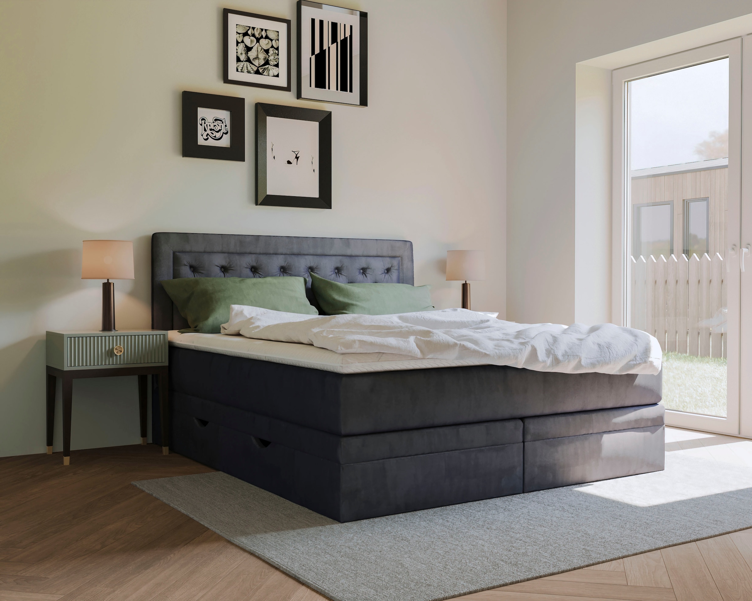 Leonique Boxspringbett »Julien« mit Taschenfederkernmatratze