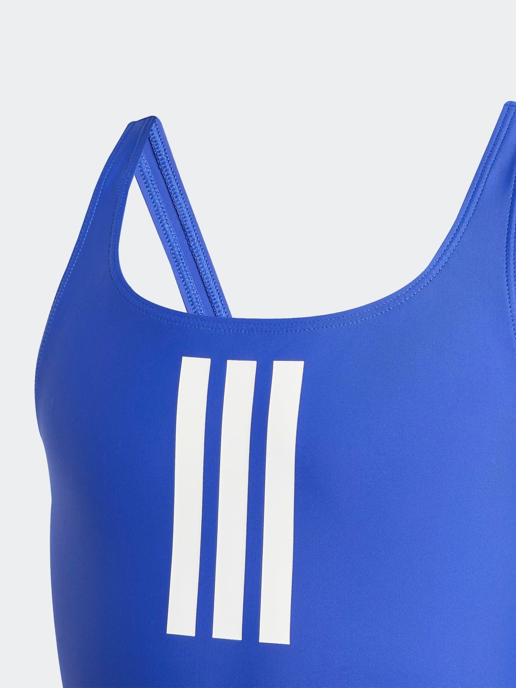 Blauw - adidas 3-Stripes Kids Swimsuit