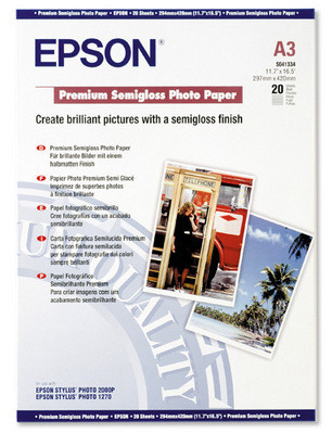 Epson Premium Semigloss Fotopapier, A3, 251 g/m², seidenmatt