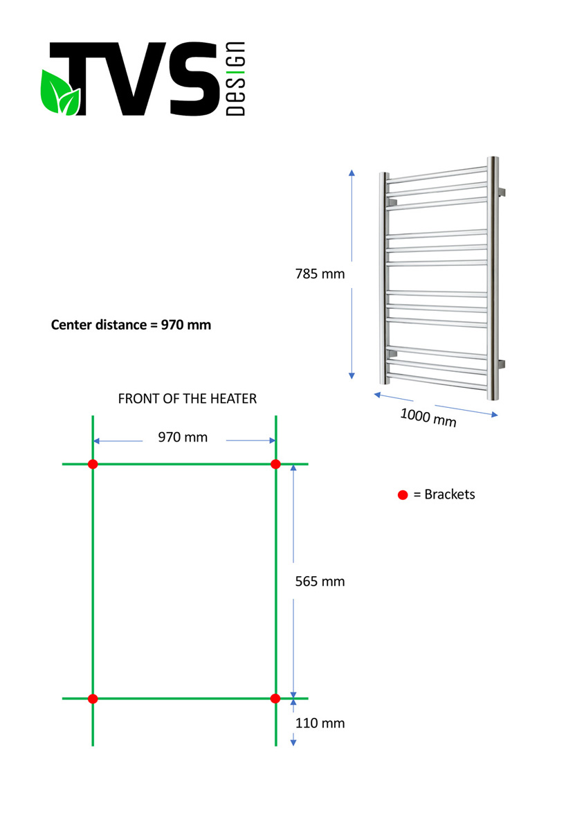 TVS Design Pivo handdoekradiator wit 378W 78,5x100cm