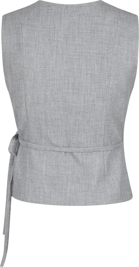 Neo Noir Samara Wrap Waistcoat Grey melange