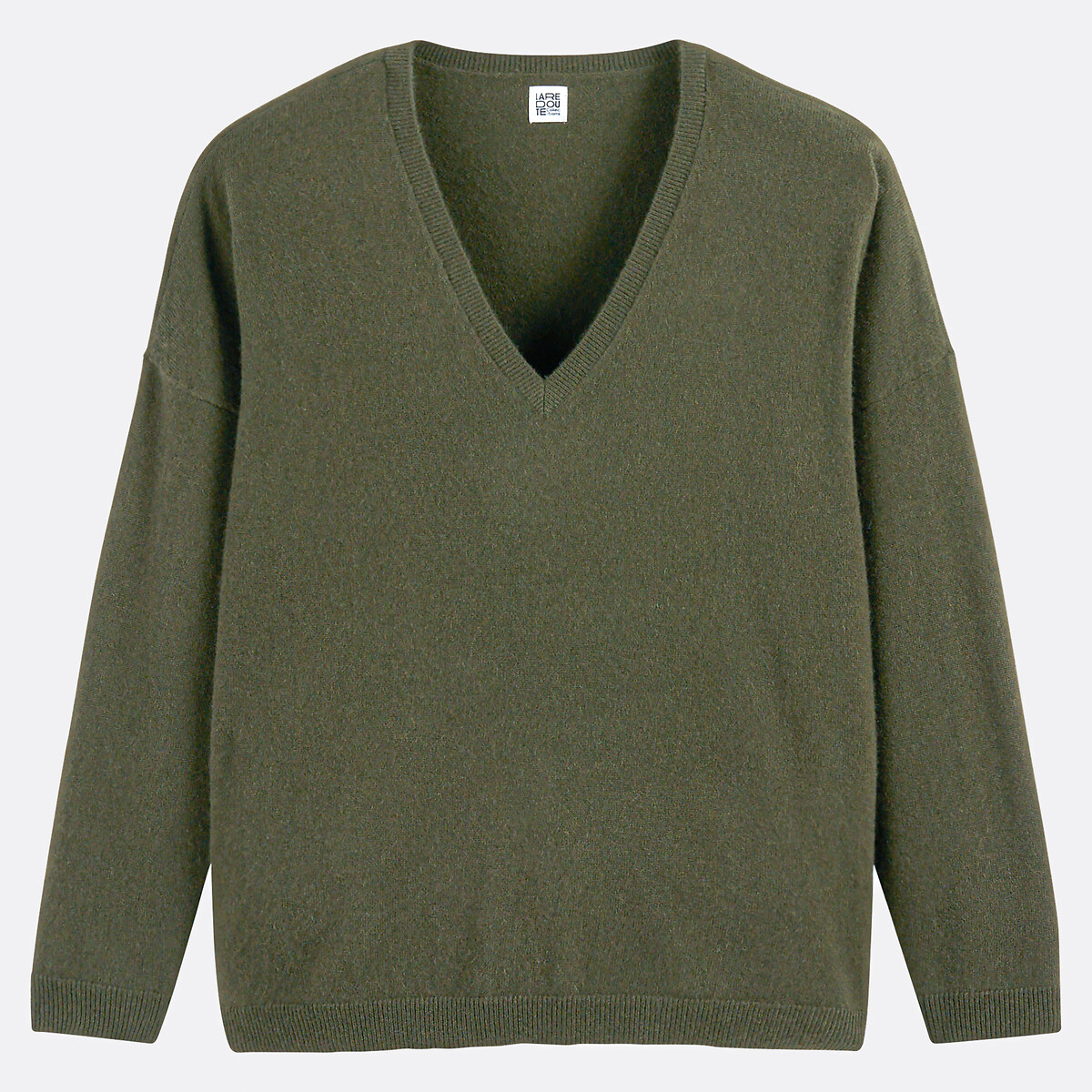 COLEÇÕES LA REDOUTE<br>Suéter de malha fina de cashmere, decote em V, volume generoso