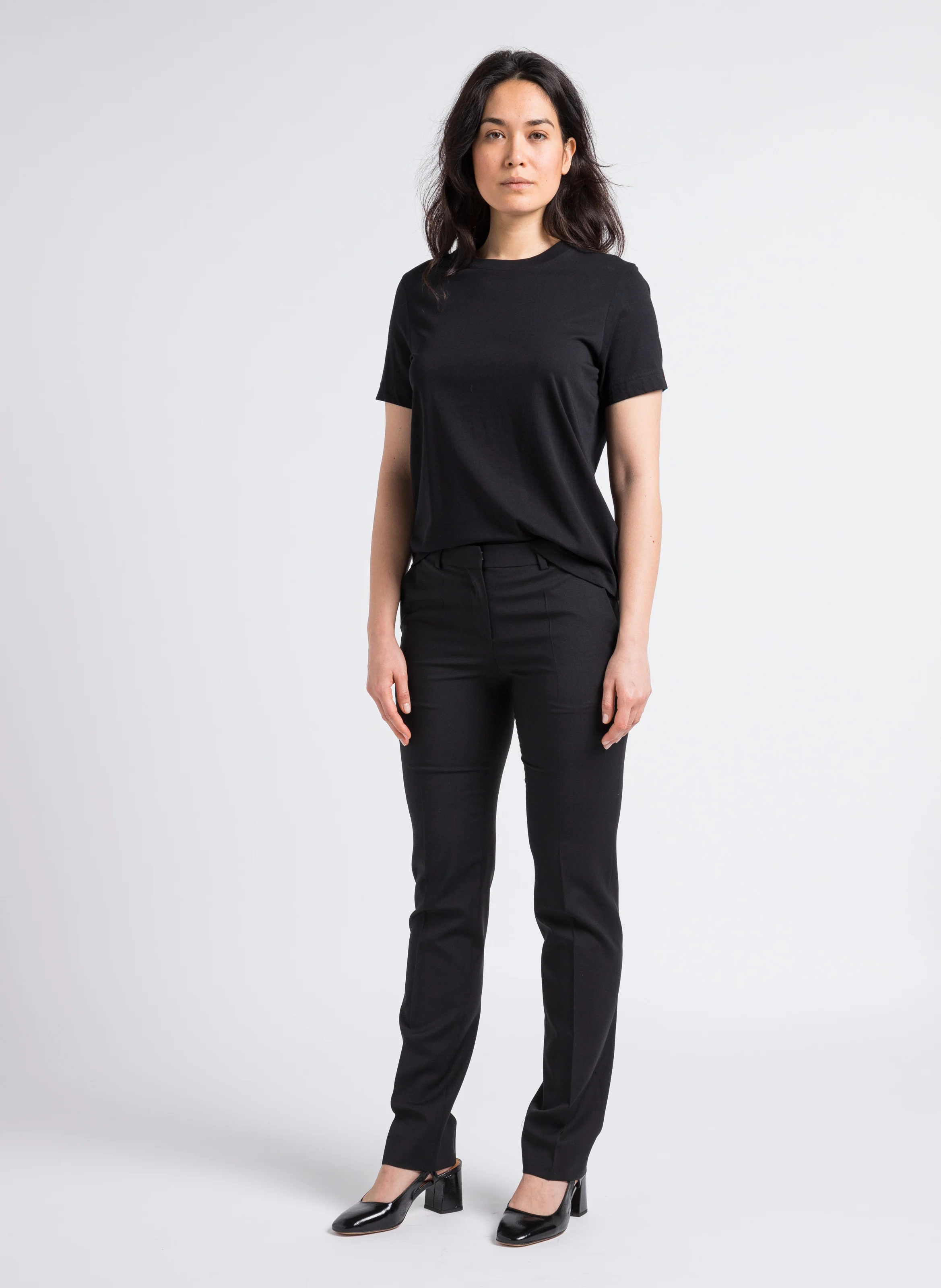 Pantalon droit en coton | Noir