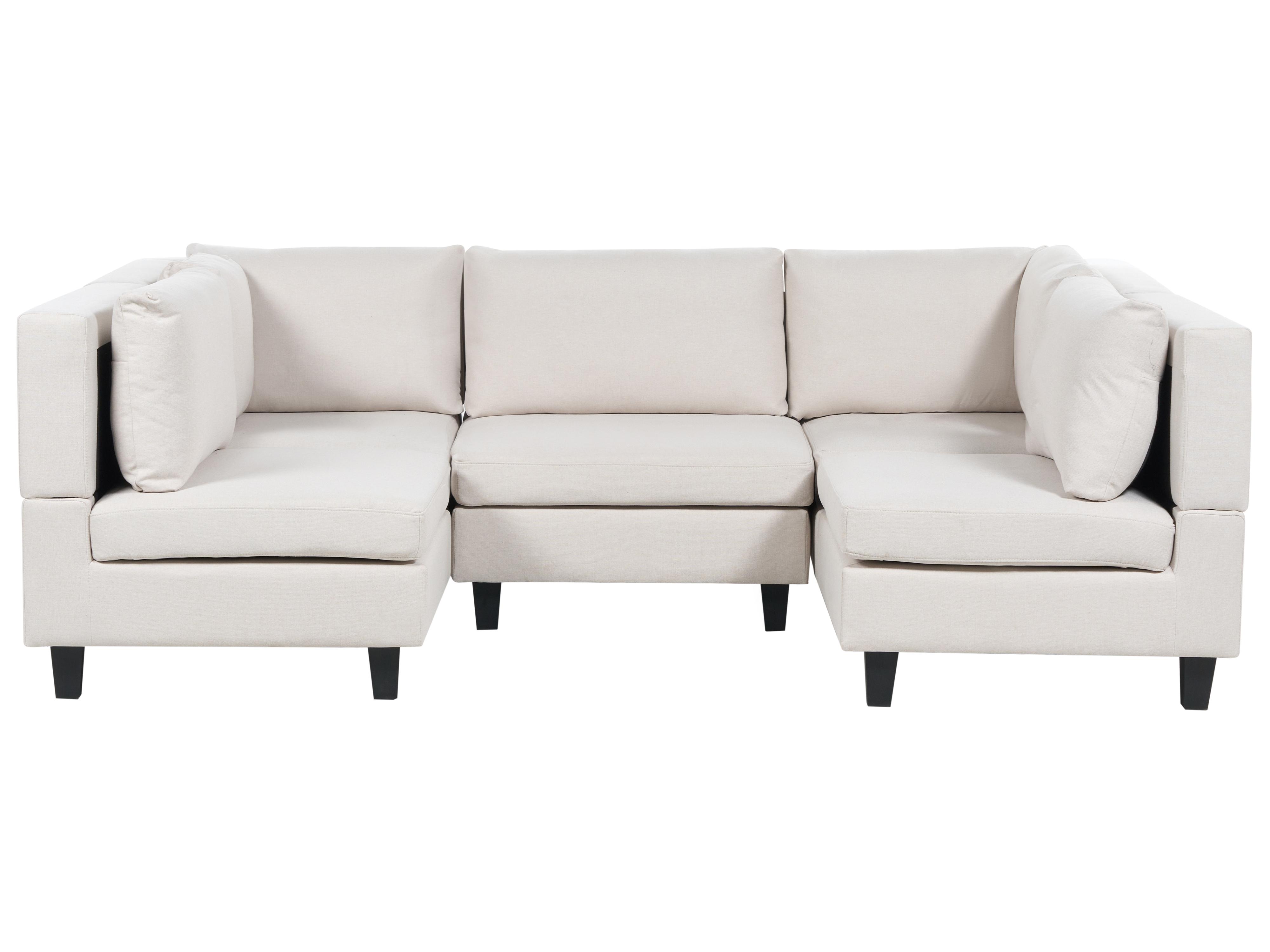 Modulaire U-vormige bank 5-zits UNSTAD Stof Lichtbeige