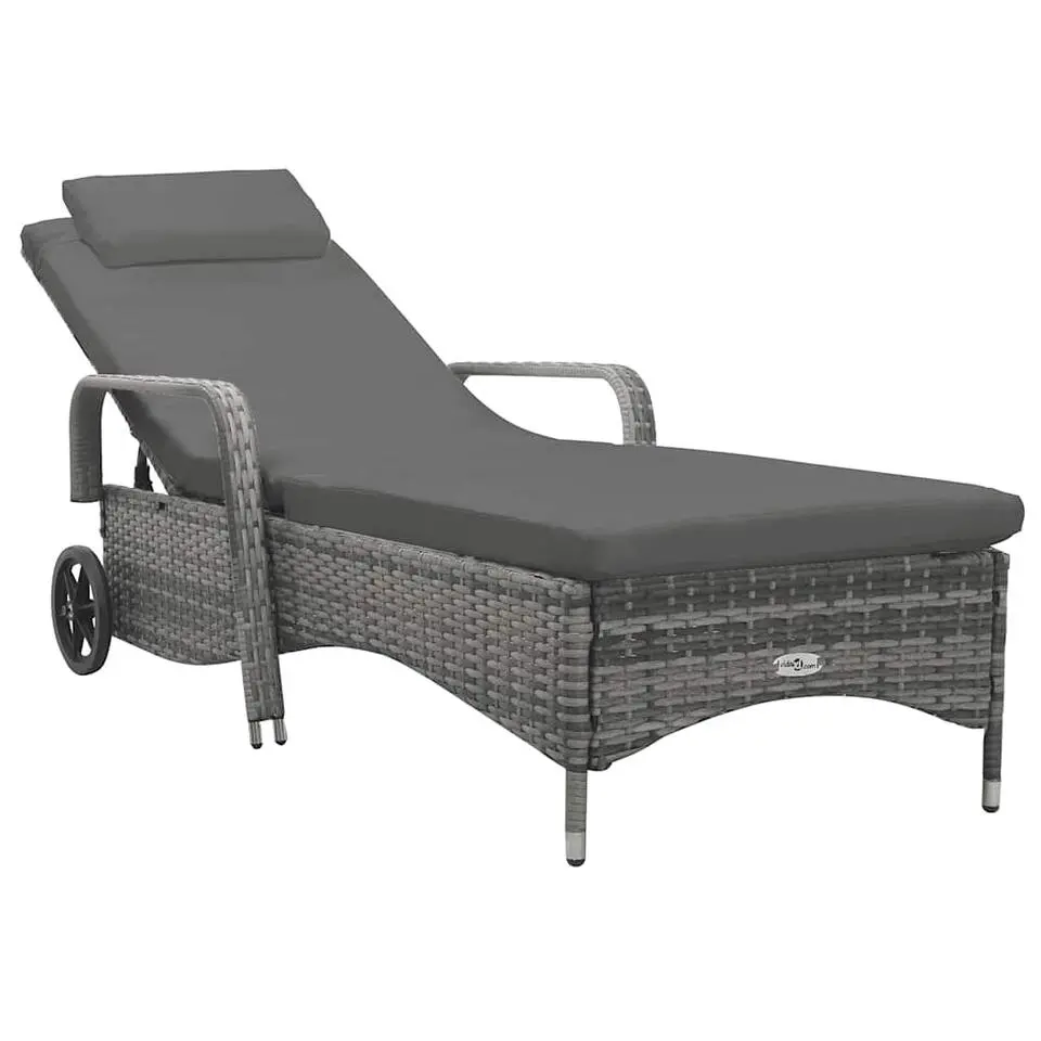 vidaXL - Ligbed - Antraciet - Poly rattan