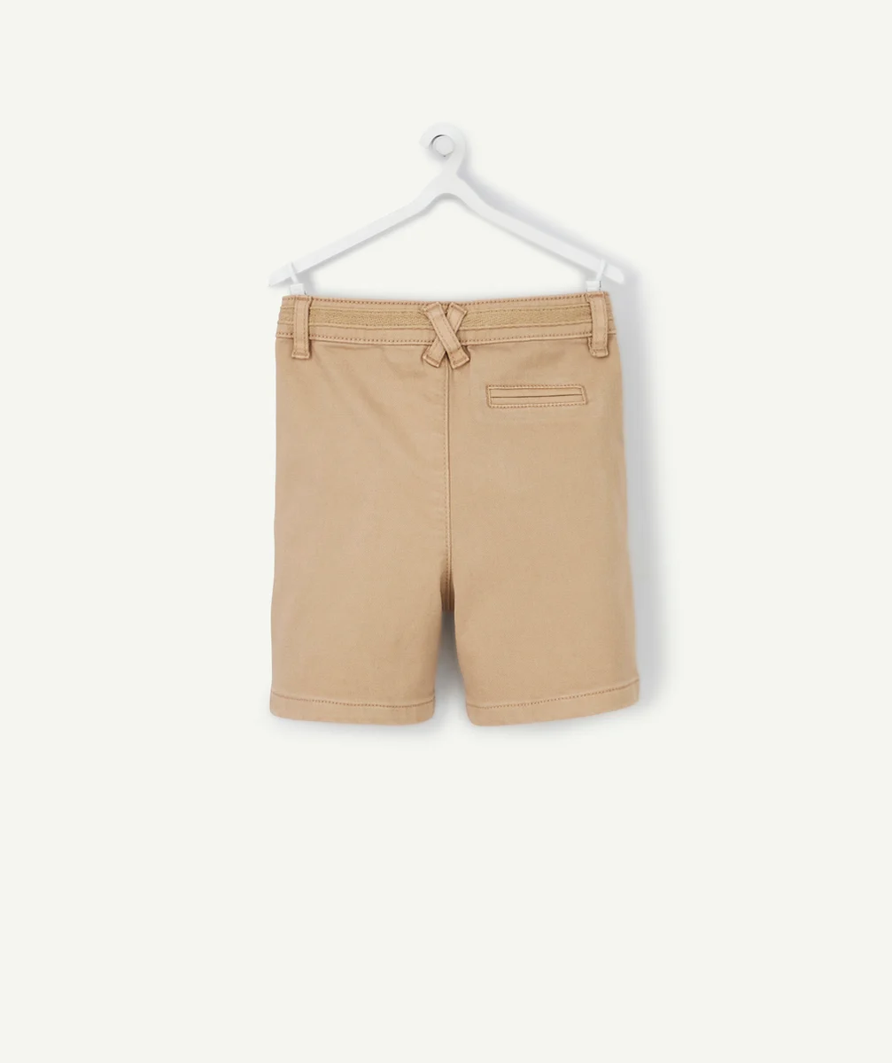 LE BERMUDA DROIT CAMEL EN COTON