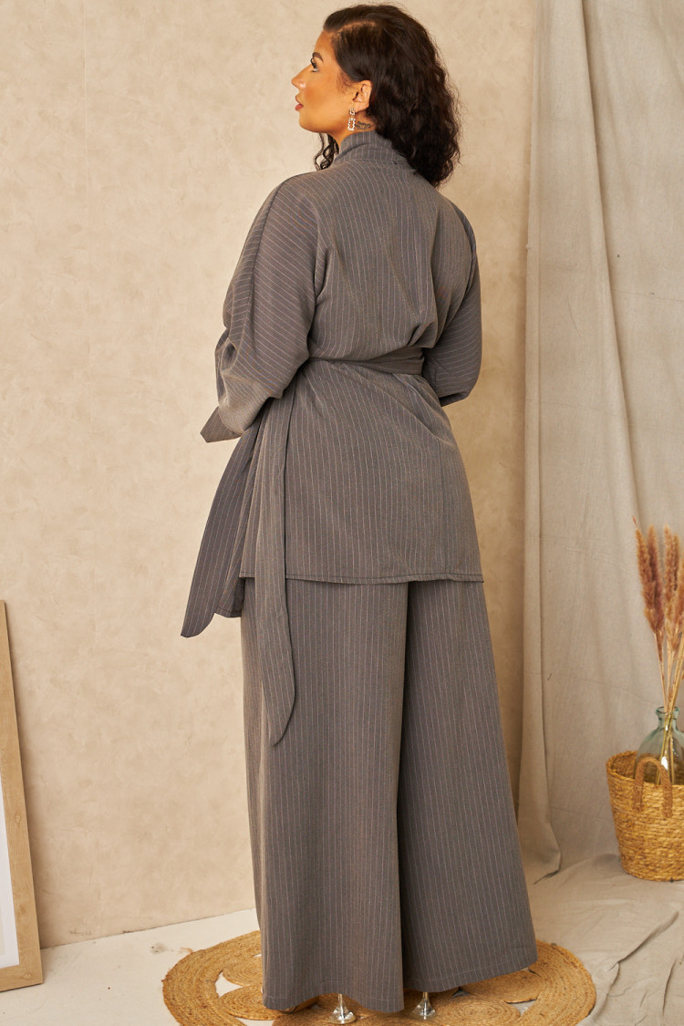 Ensemble 2 pièces blazer + pantalon gris