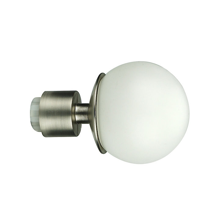 Embout boule pour barre à rideau GoodHome 19 mm Anafi blanc