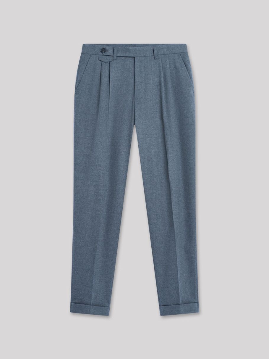 Pantalon à pinces chiné