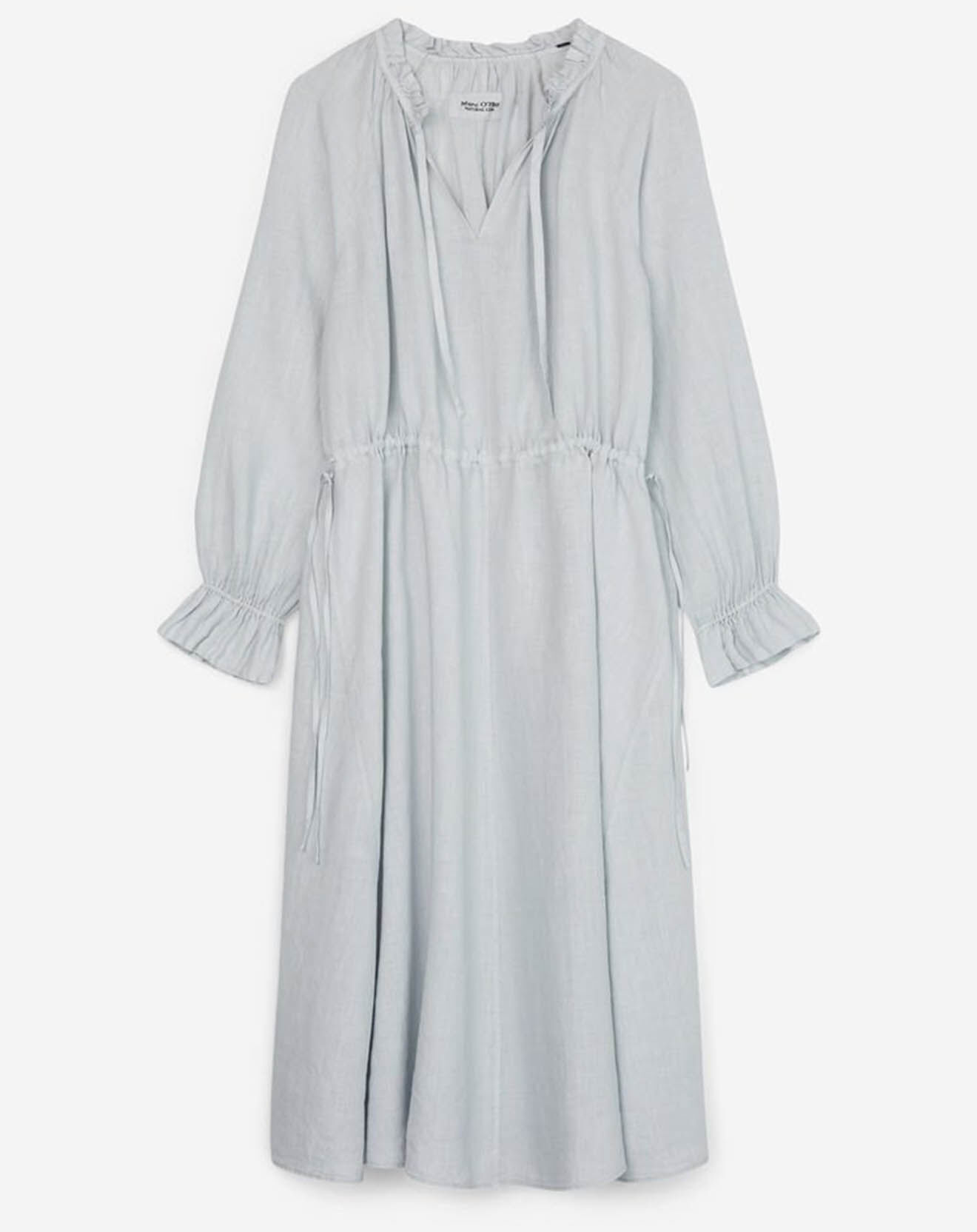Marc O'Polo Robe midi 100% Lin bohème gris clair