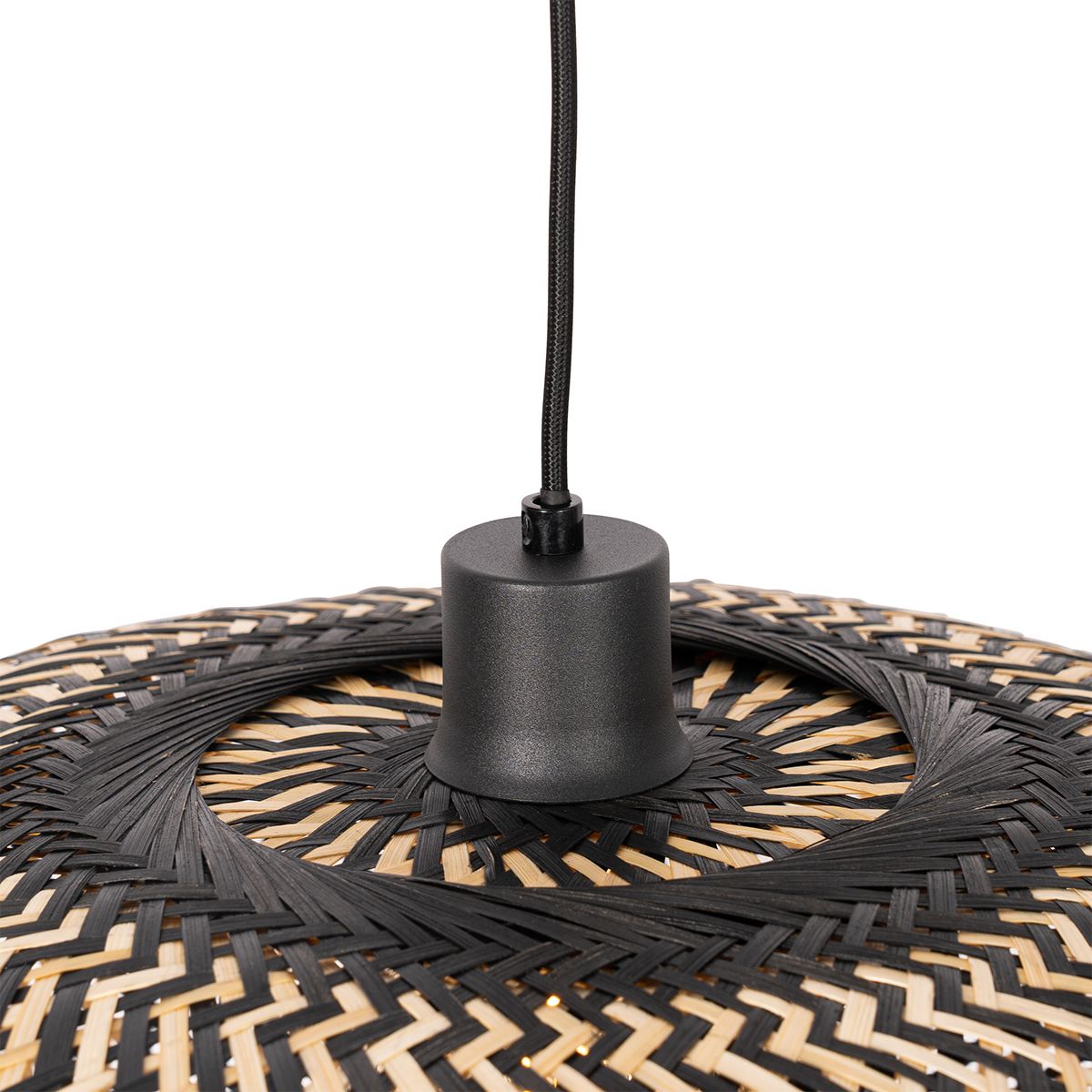 Oosterse hanglamp zwart bamboe 50 cm - Ostrava
