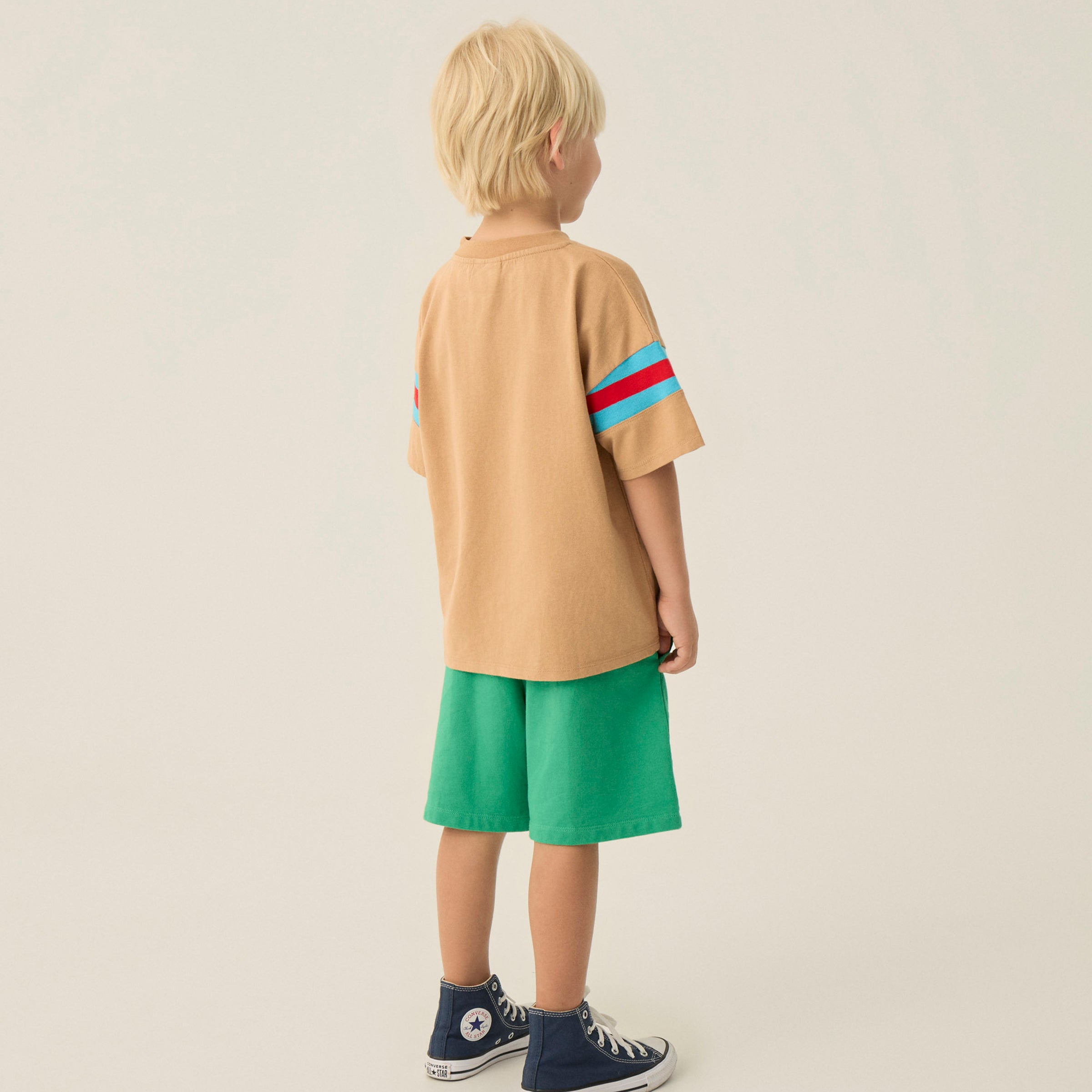 T-Shirt Bicolor Bands Camel