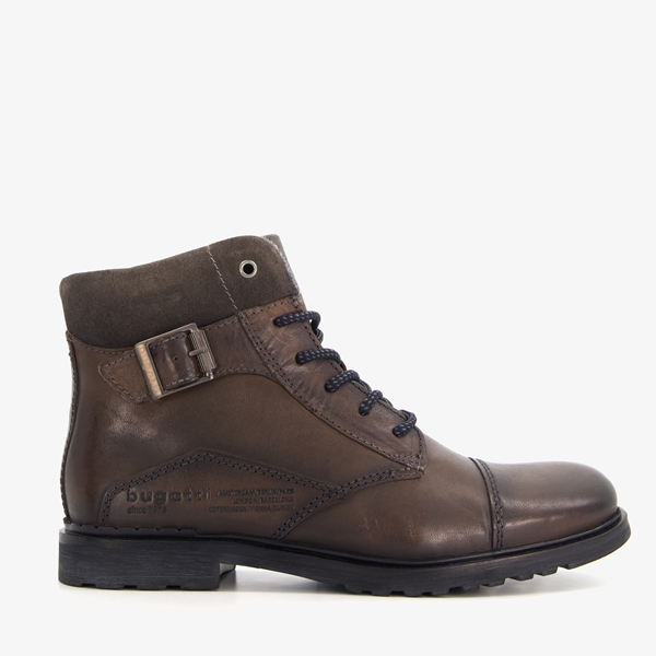 Bugatti leren heren veterboots donkerbruin