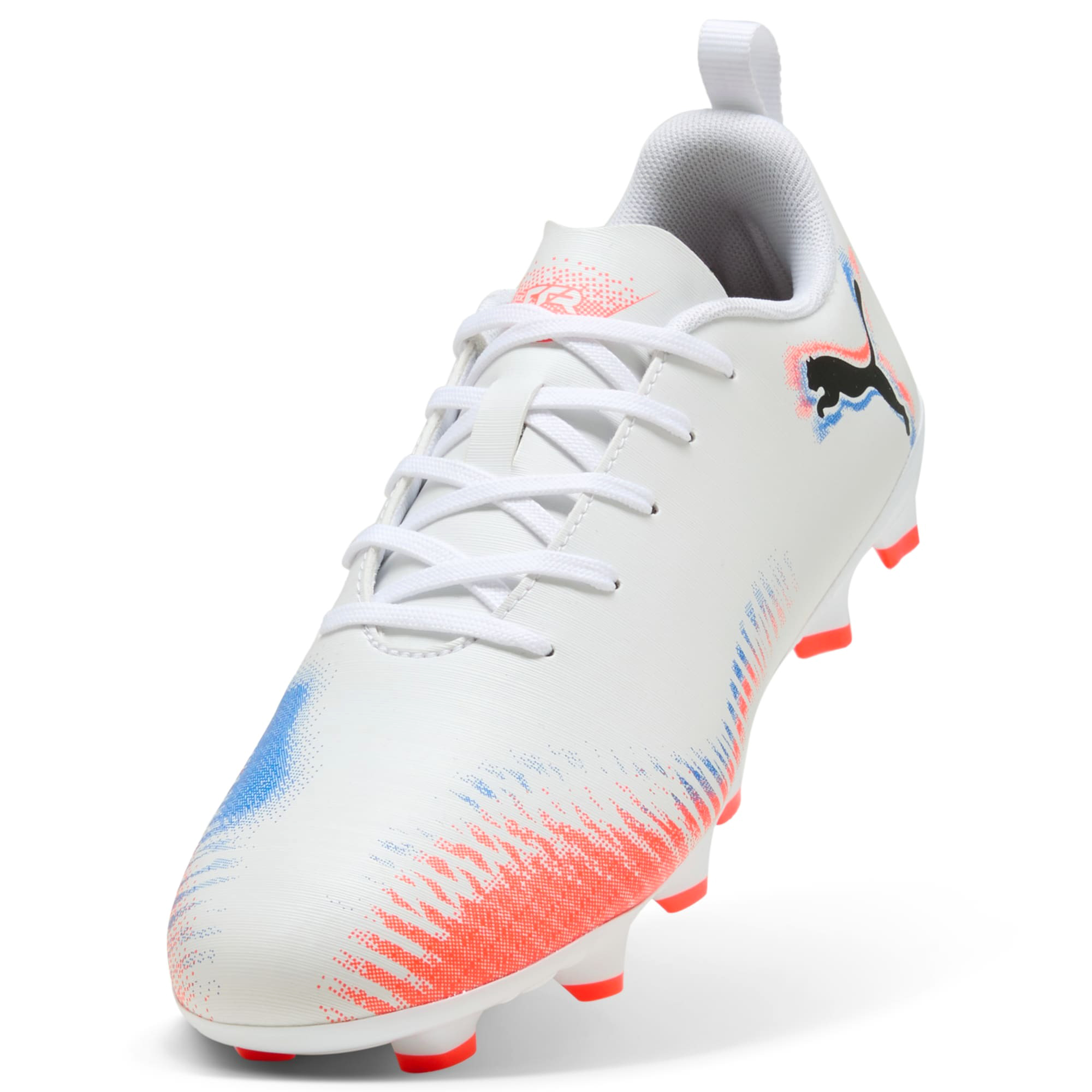 Future 8 Play FG/AG Junior PUMA White/PUMA Black/Glowing Red