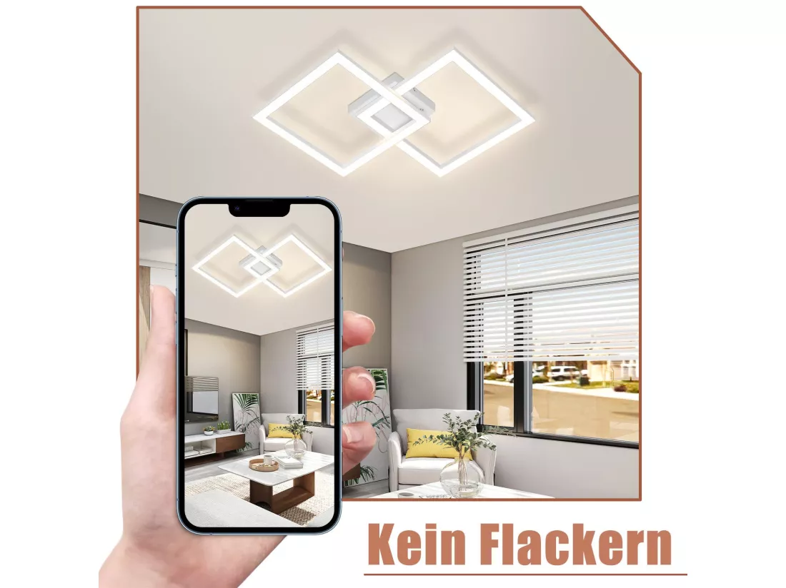 NETTLIFE Plafonnier LED blanc moderne 24W 3000K