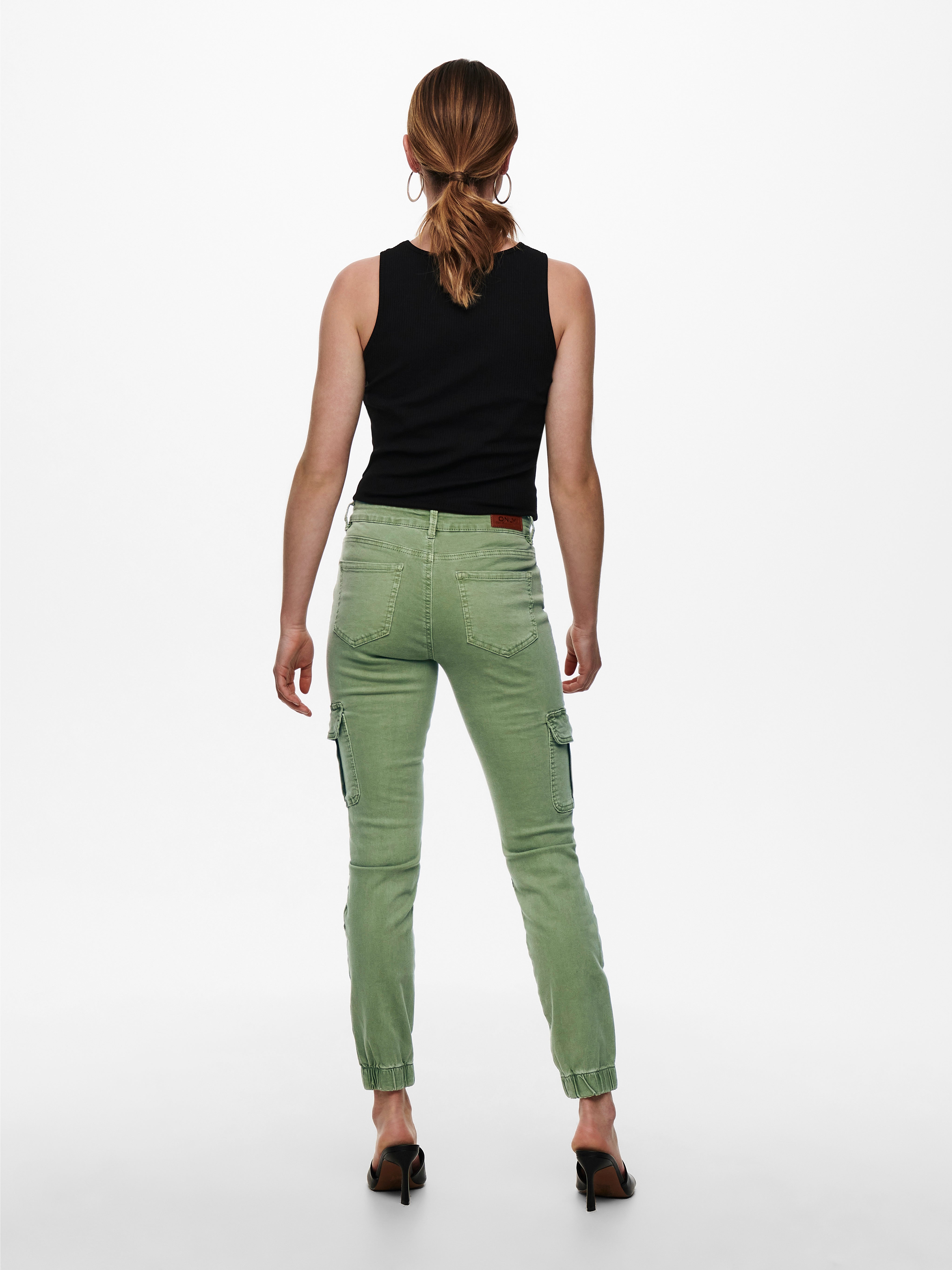 ONLMISSOURI Mittlere Taille Slim Fit Cargo-Hose Oil Green