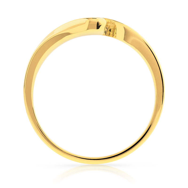 Bague solitaire or 750 jaune diamant 15/100e de ca