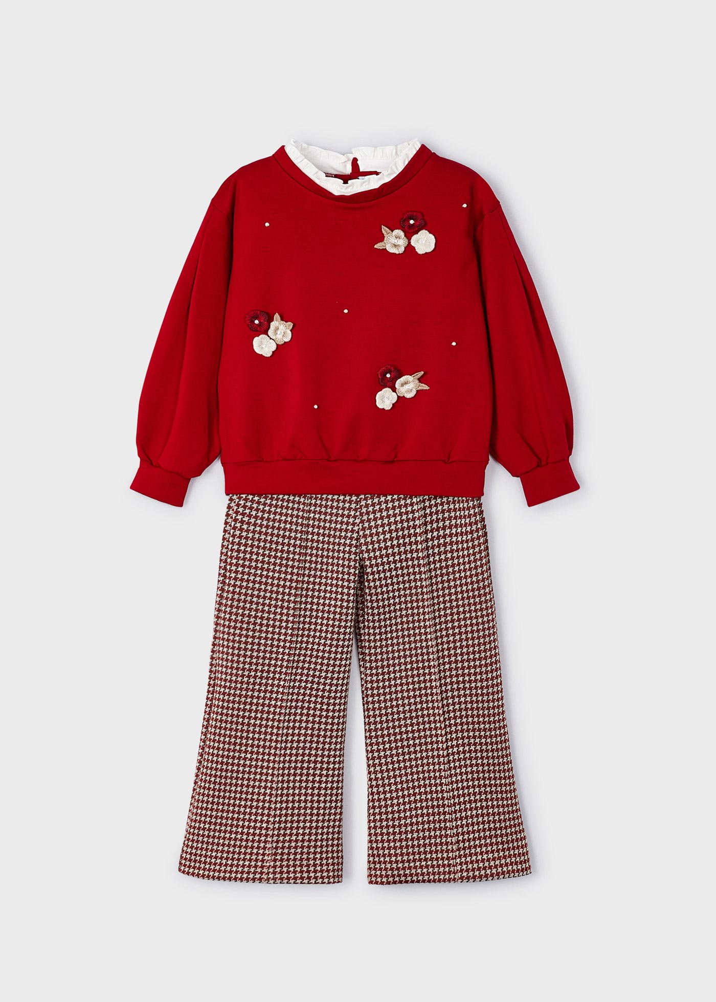 Conjunto de calça e blusa de duas peças para meninas