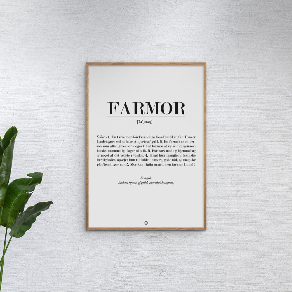 Køb Poster & Frame Citatplakat - Farmor Definition