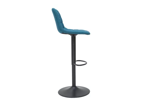 Tabourets de bar réglables en tissu et métal bleu canard (lot de 2) SAURY