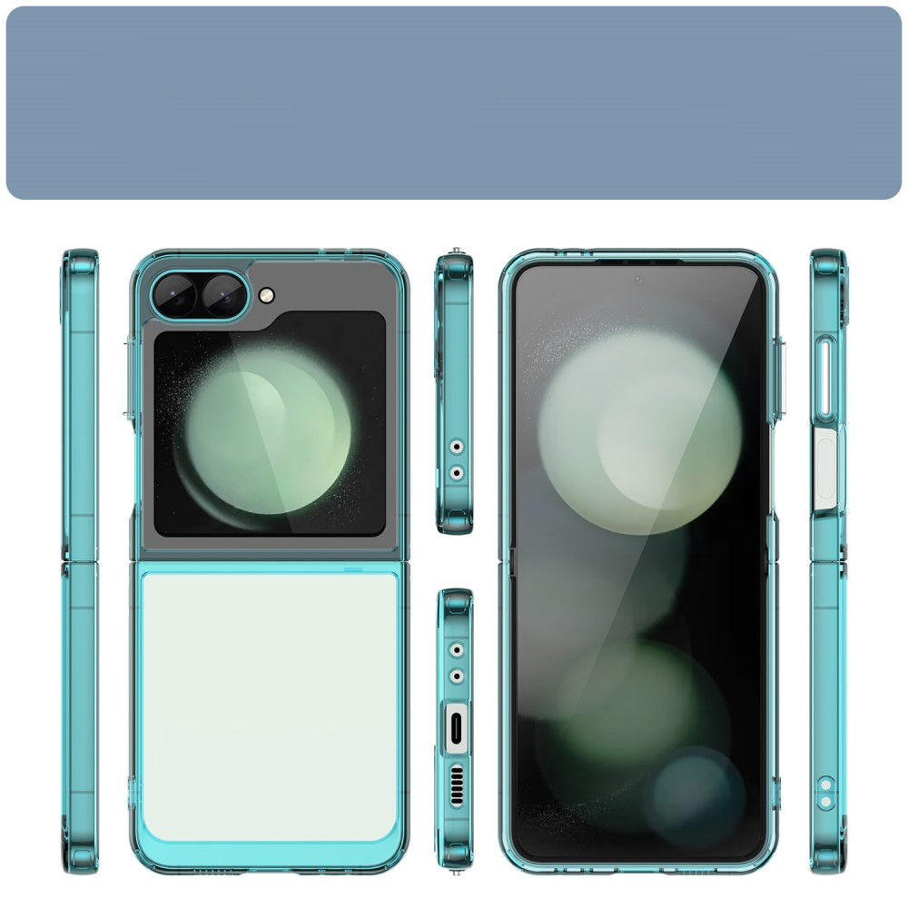 Samsung Galaxy Z Flip7 FE / Z Flip6 Hybrid Hülle TPU Bumper Acryl Rückseite - Hellblau / Transparent