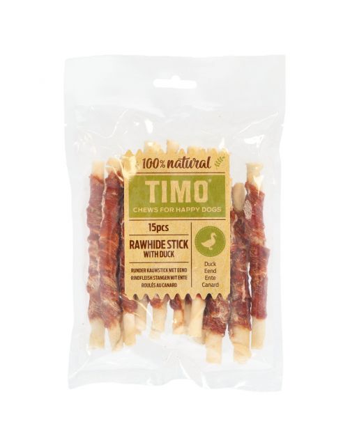 Timo Runder Kauwstick - Hondensnacks - Eend 12 cm 150 g 15 stuks