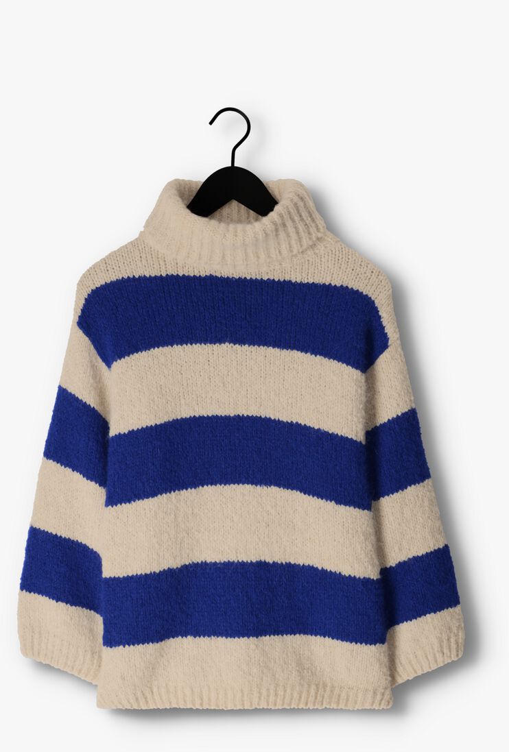 10DAYS blauwe 10days coltrui block stripe sweater