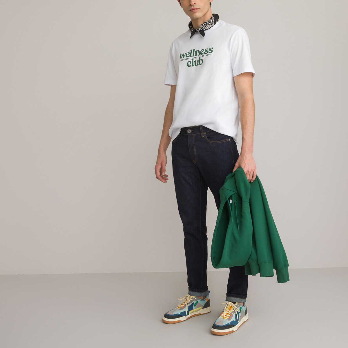 COLEÇÃO LA REDOUTE<br>Camiseta em puro algodão, gola redonda e mangas curtas