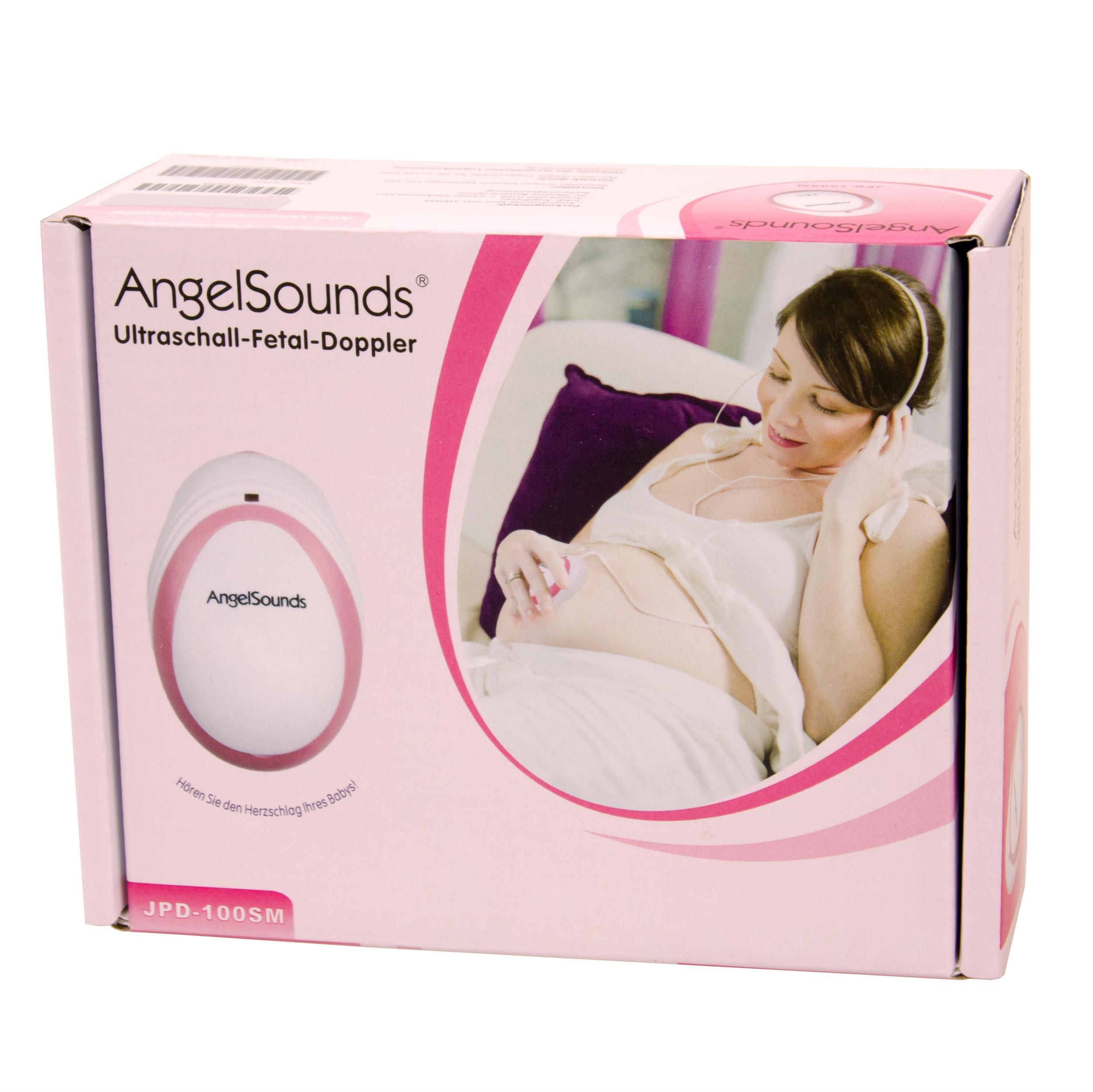 AngelSounds - JPD-100S(mini) Set - Ultraschall Fetal-Doppler - Cremeweiß-Pink