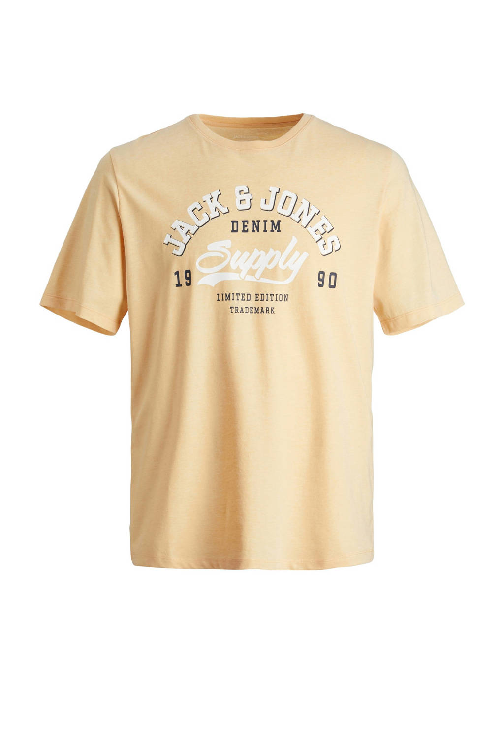 JACK & JONES T-shirt JJELOGOvan katoen lichtoranje