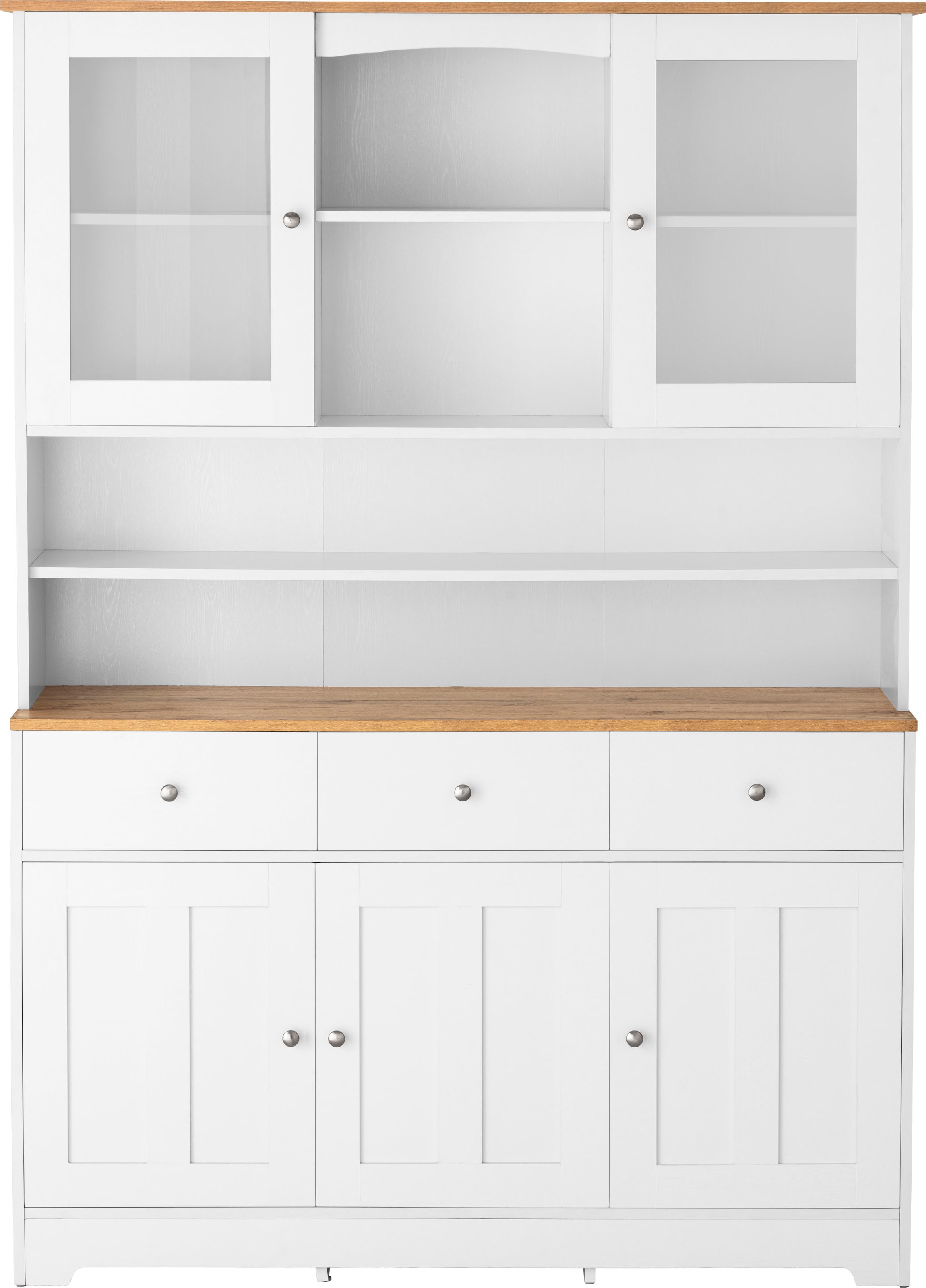Home affaire Buffet »Kate« Breite 128 cm, mit Glastüren und Holztüren, Metallgriffe, Höhe 182 cm