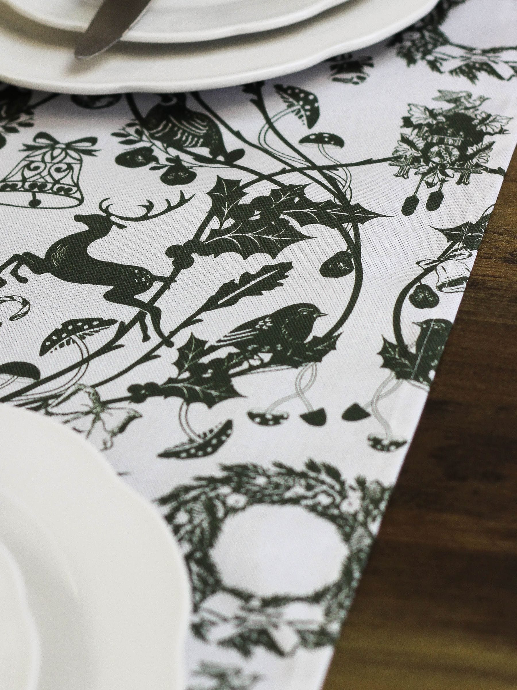 Avalon Home Stag 100% katoenen Kerstmis tafelloper