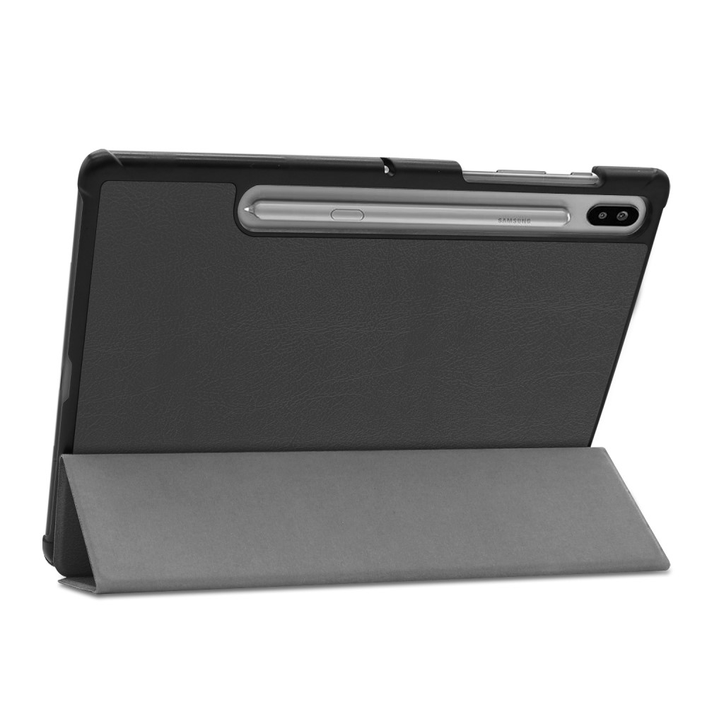 Samsung Galaxy Tab S6 Leder Tasche Smart Case Hülle - Schwarz