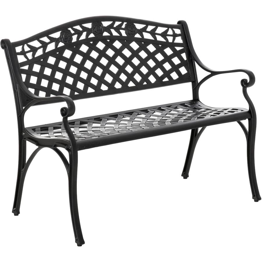 Outsunny Gartenbank aus Aluminium schwarz
