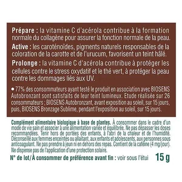 Biosens Sublime Bronzeamento Orgânico 30 Cápsulas Vegetais