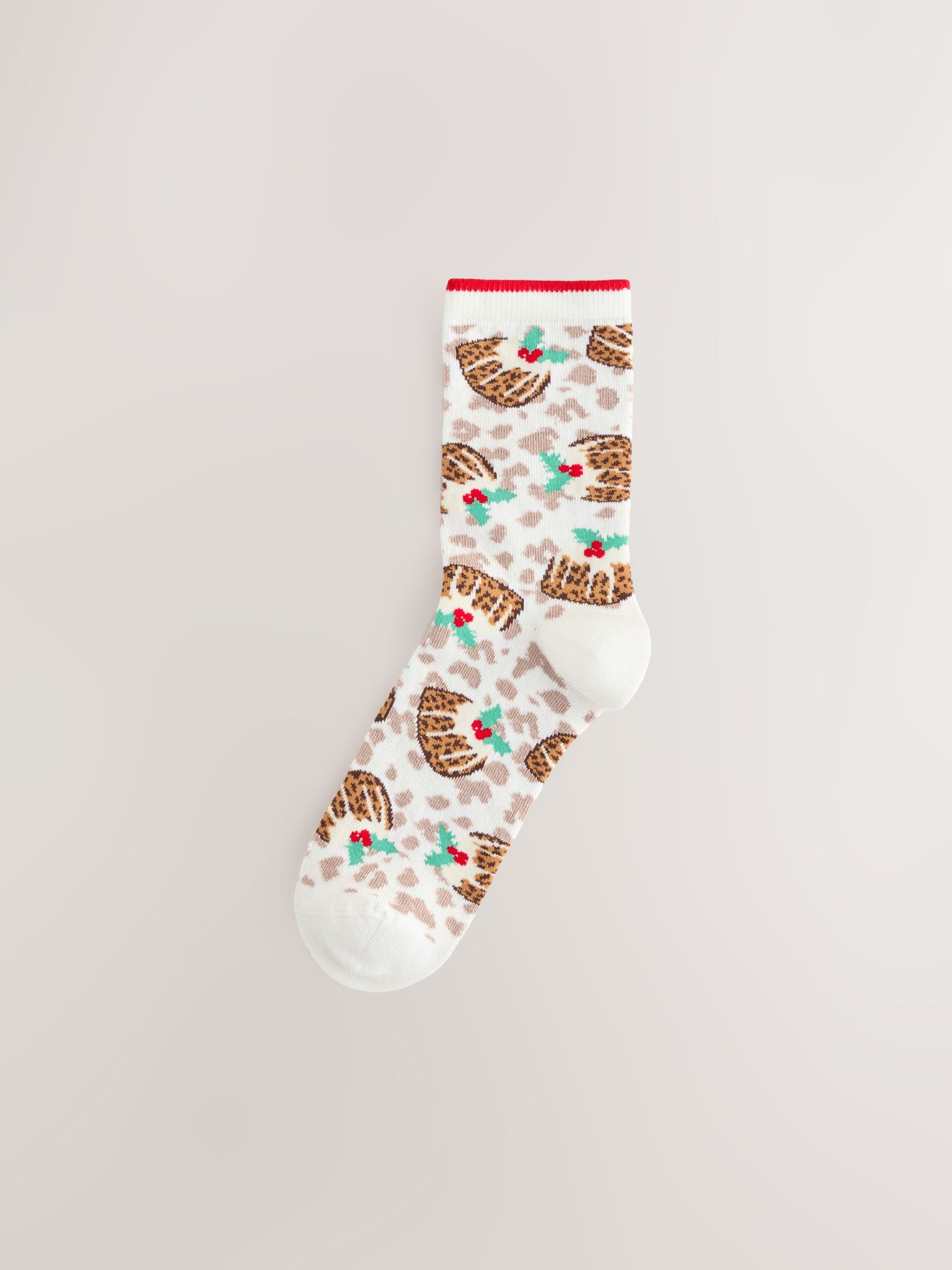 Kerstpudding met kerstluipaard - Sack Socks 1 Pack