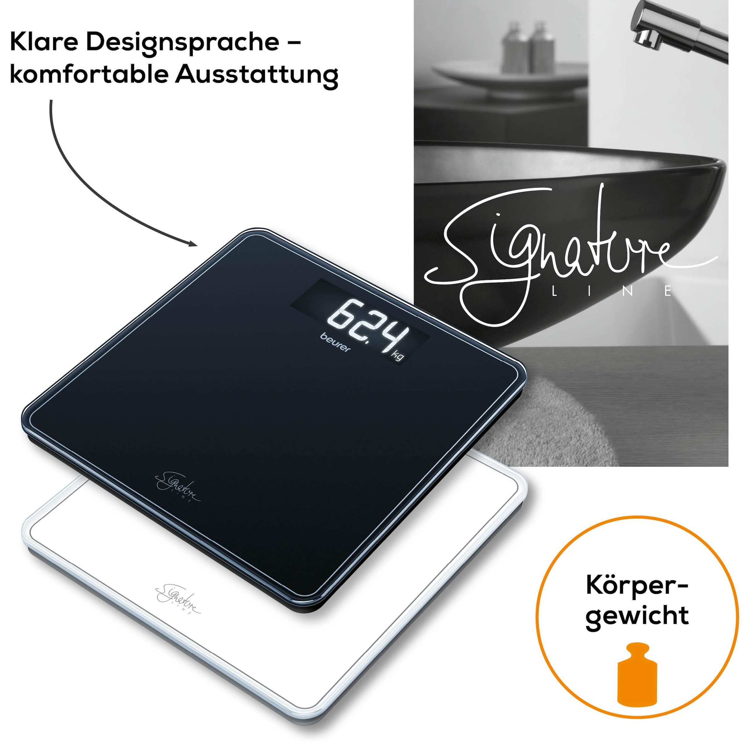 BEURER Personenwaage »GS 400, grosse Trittfläche mit 8 mm weissem Sicherheitsglas« XL-Display, Tragkraft bis 200 kg und praktische Einschaltautomatik
