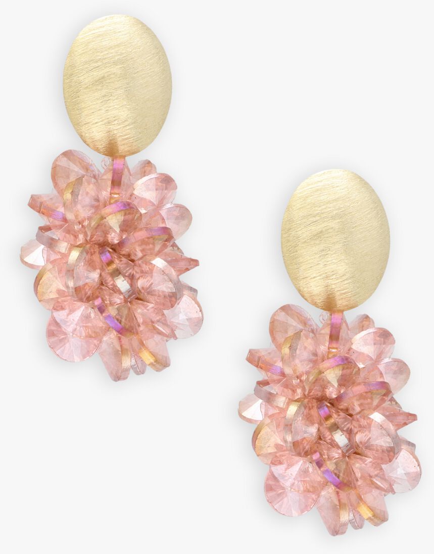 roze lott. gioielli oorbellen thick oval crystal sequins