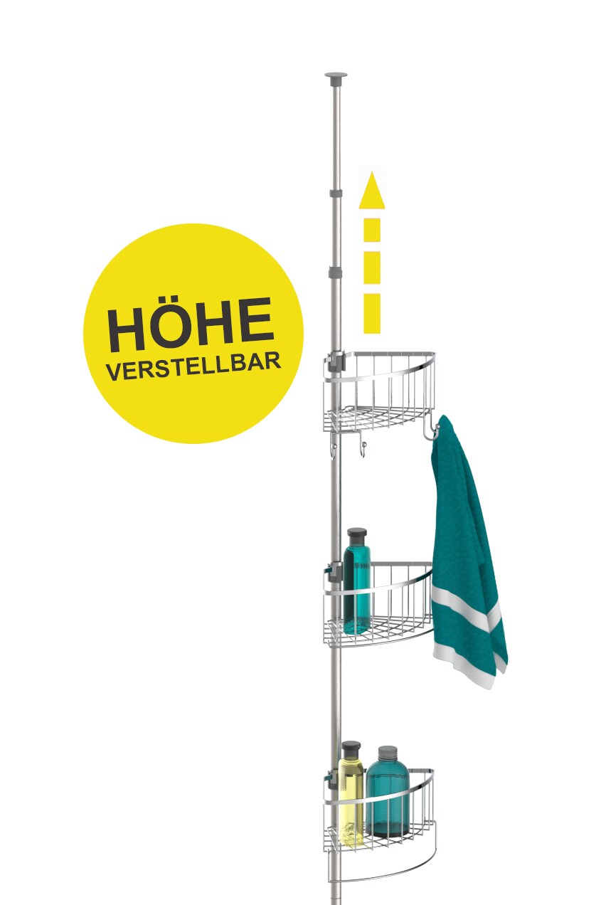 Eisl Teleskop Duschregal mit 4 Duschkörben Chrom